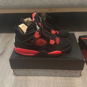 Jordan 4 - black and red worn once